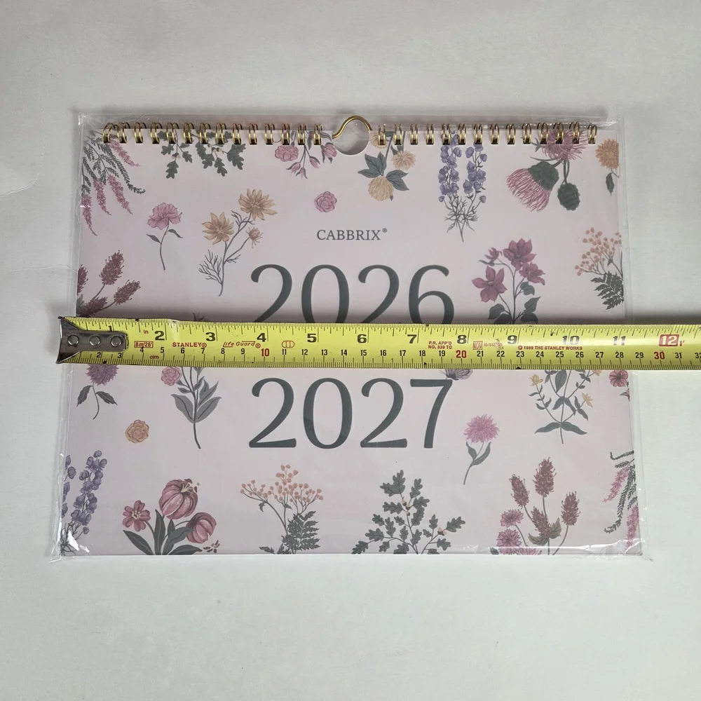 🔥4/$20 Cabbrix 18 Month Wall Calendar NEW -Floral -January 2026-July 2027